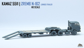 Kamaz 5410 Sattelzugmaschine + ZREMB N-162 Tieflader - 1/87